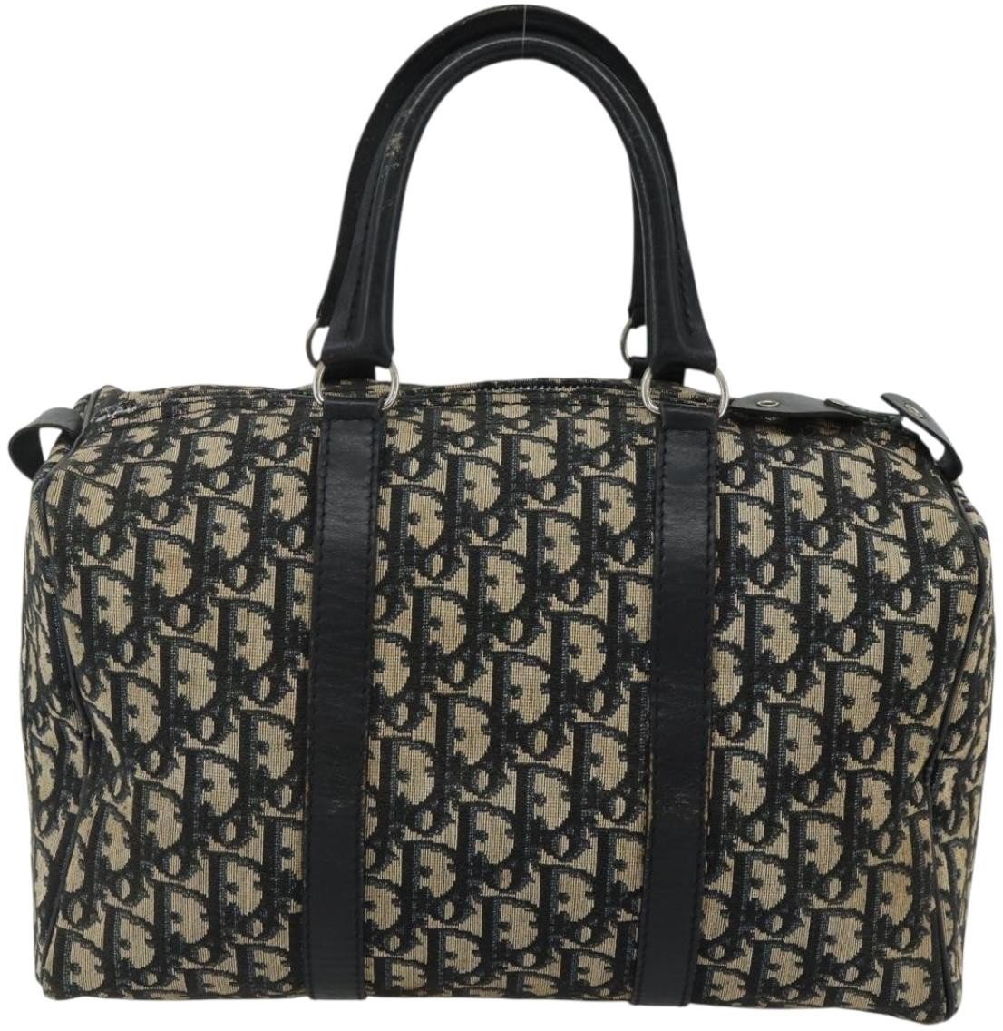 Dior Christian Dior Vintage Trotter Boston Bag Diorissimo Canvas Medium Navy