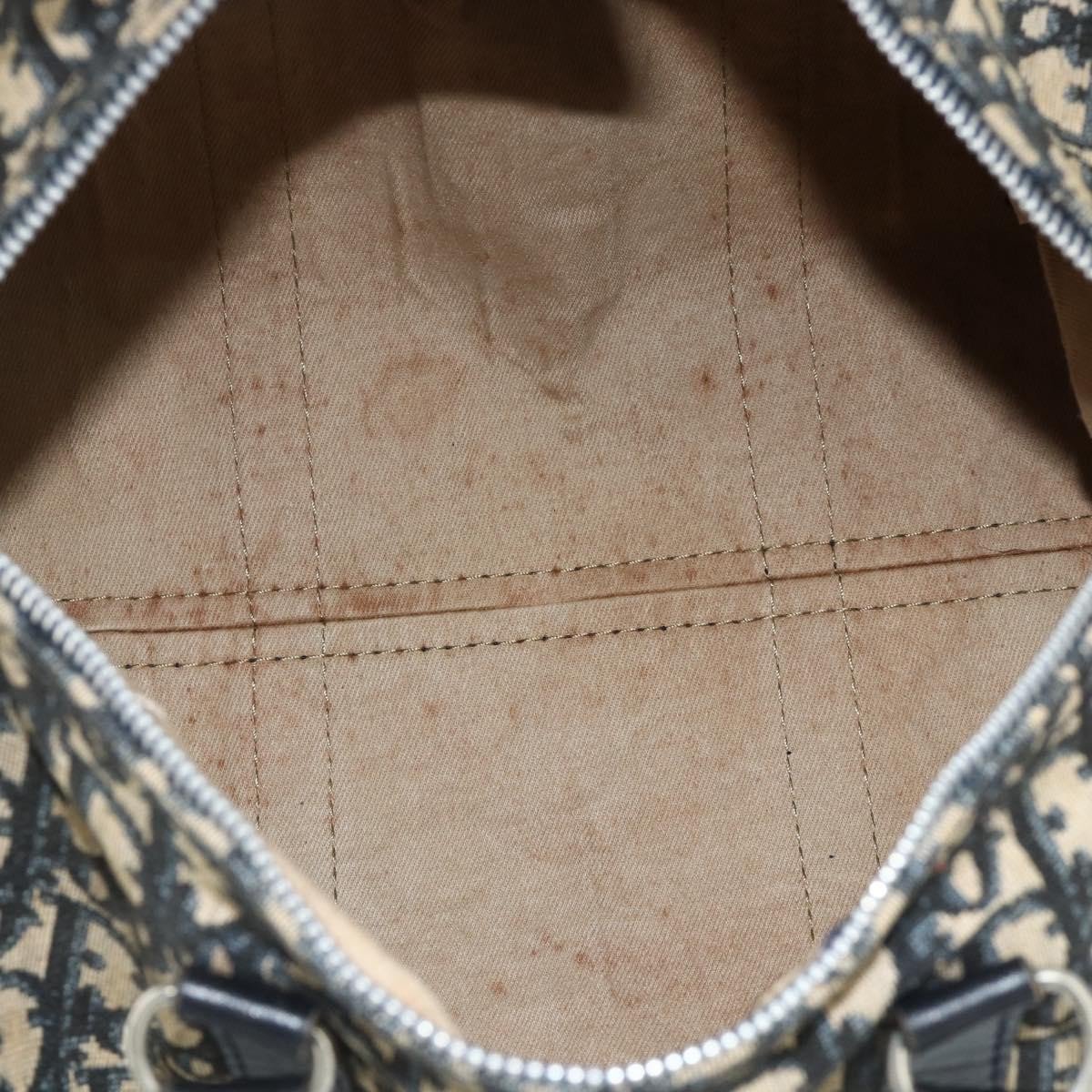 Dior Christian Dior Vintage Trotter Boston Bag Diorissimo Canvas Medium Navy