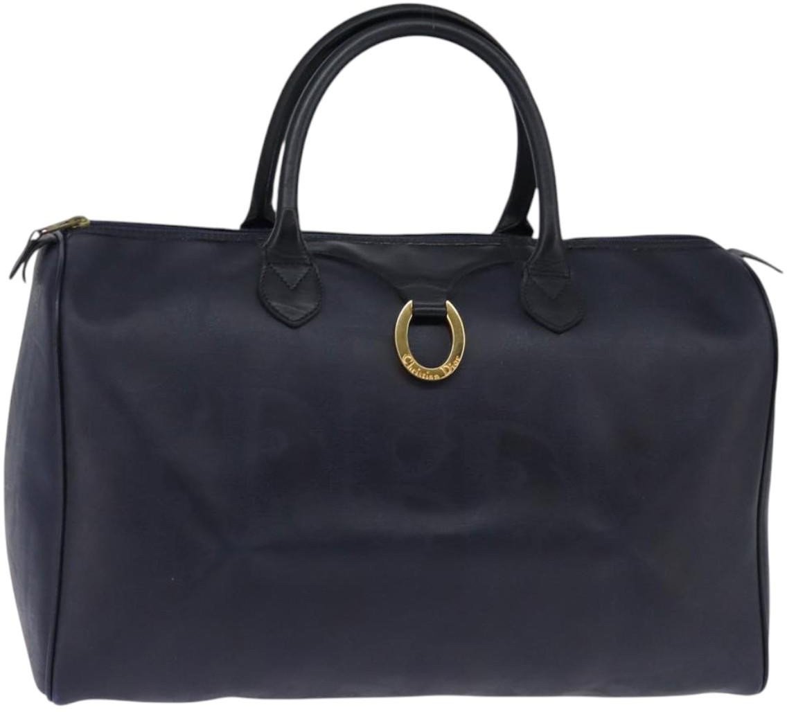 Dior Christian Dior Lady Dior Boston Bag Canvas Navy