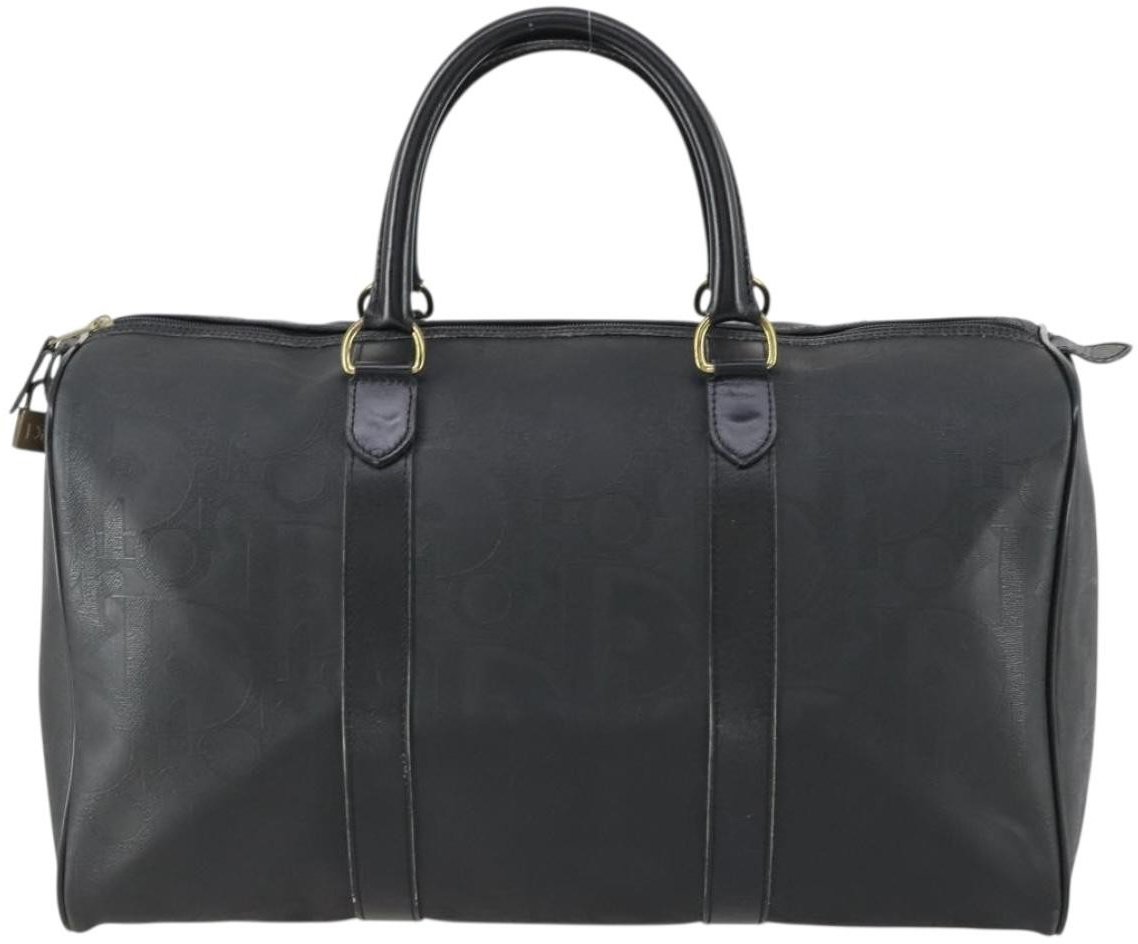 Dior Christian Dior Vintage Trotter Boston Bag PVC Zwart