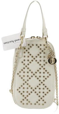 Dior Christian Dior Lady Dior Phone Holder on Chain Studded Leather Divers