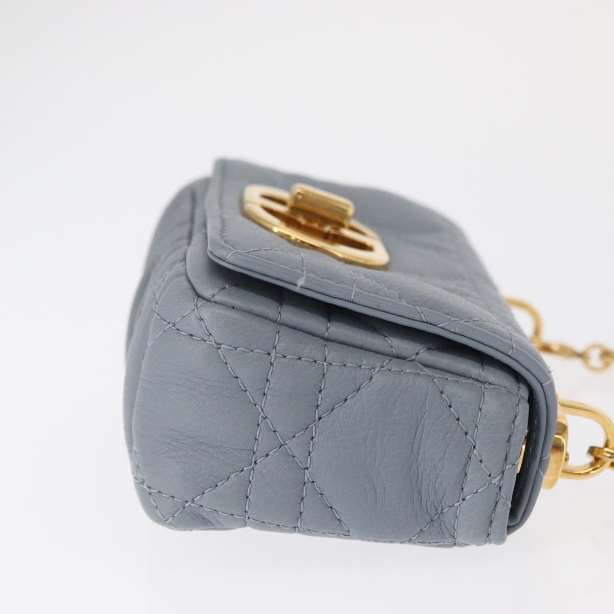 Dior Christian Dior Caro Bag Cannage Quilt Calfskin Micro Blauw