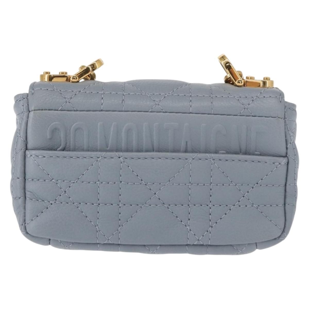 Dior Christian Dior Caro Bag Cannage Quilt Calfskin Micro Blauw