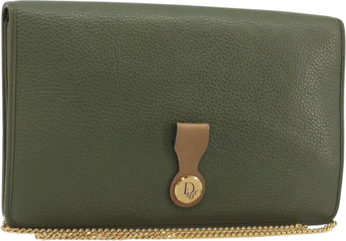 Dior Christian Dior Vintage Chain Flap Leather Groen