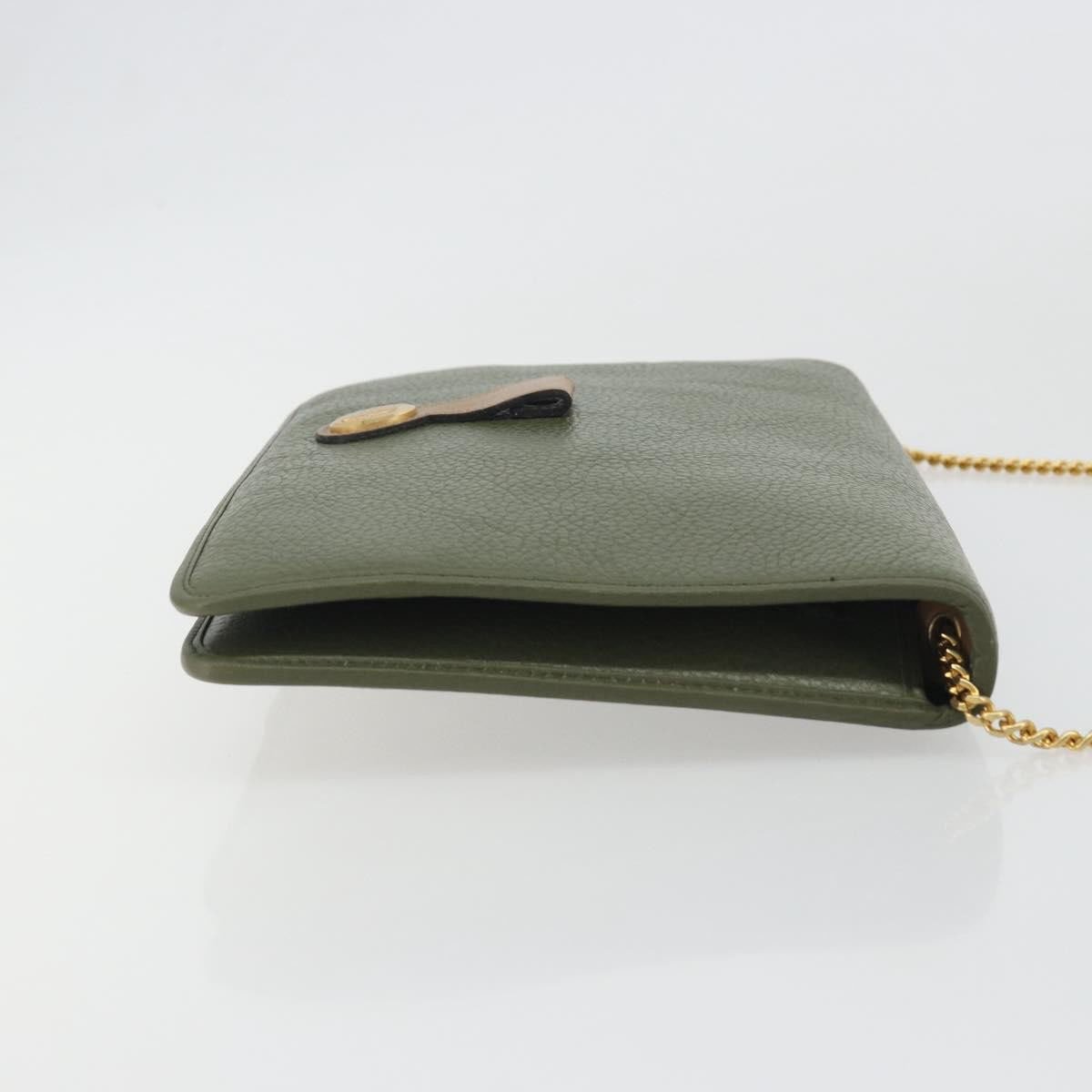 Dior Christian Dior Vintage Chain Flap Leather Groen