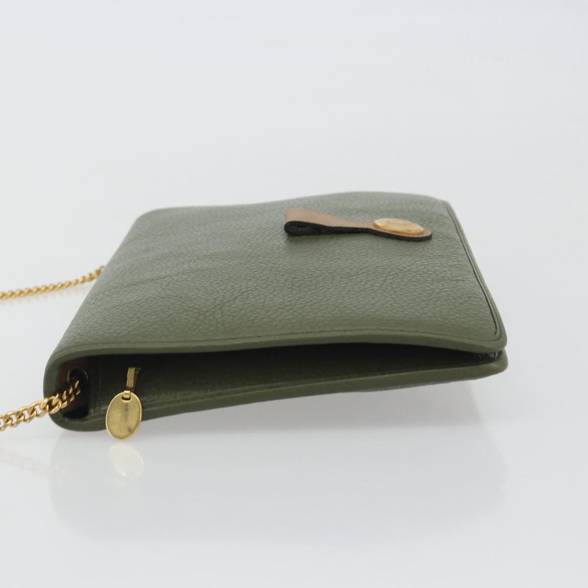 Dior Christian Dior Vintage Chain Flap Leather Groen
