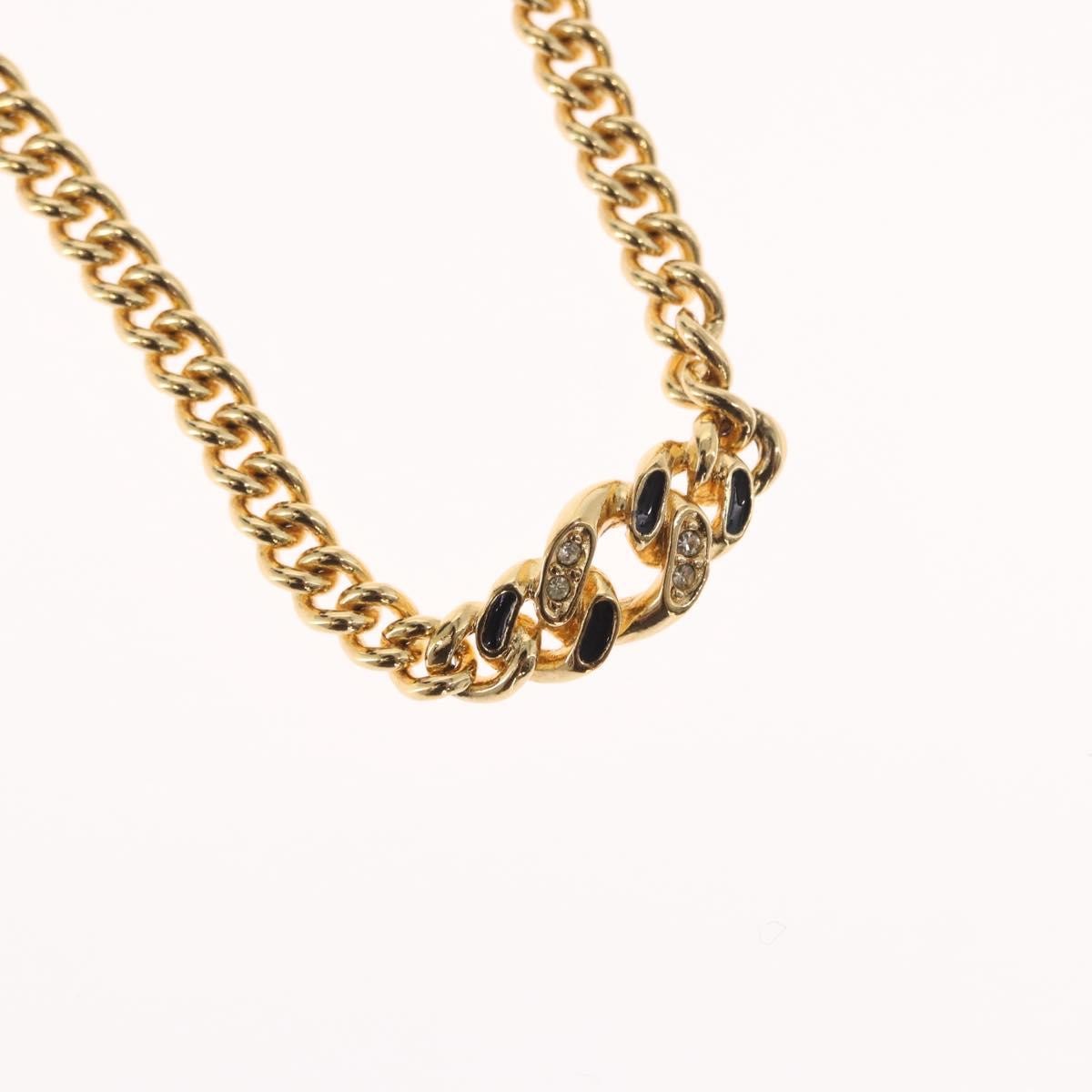 Dior Christian Dior Vintage CD Pendant Necklace Metal Goud