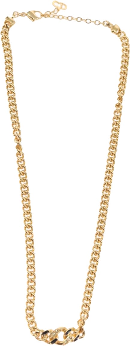 Dior Christian Dior Vintage CD Pendant Necklace Metal Goud