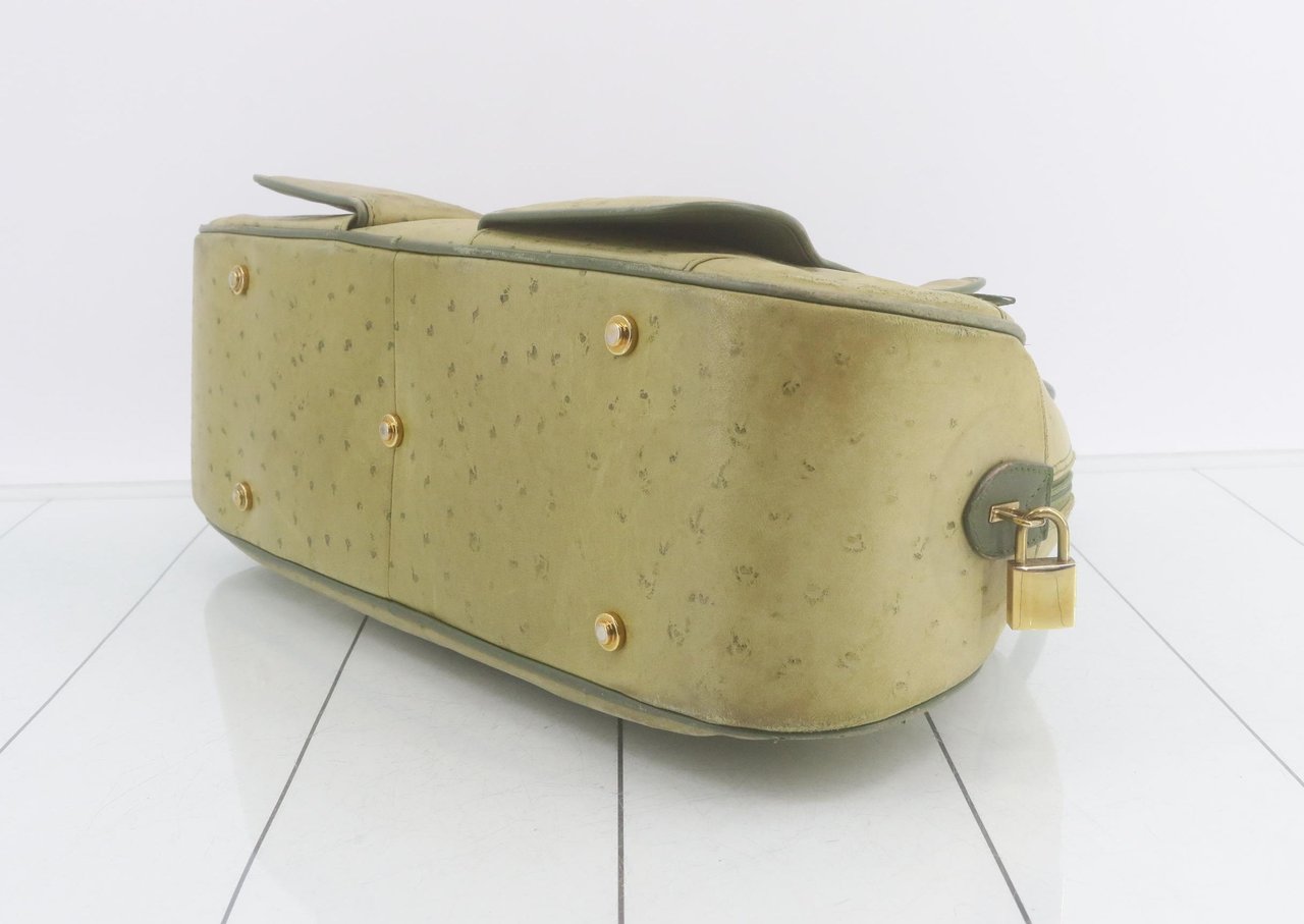 Dior Christian Dior Bowler Cannage Printed Canvas Medium Groen