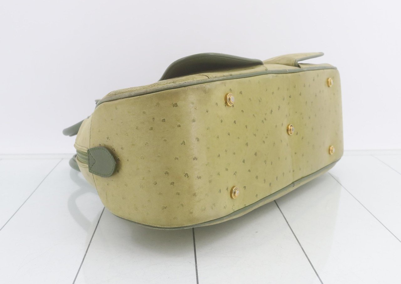Dior Christian Dior Bowler Cannage Printed Canvas Medium Groen
