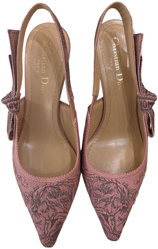 Dior Christian Dior Women's J'Adior Slingback Pumps Printed Fabric 65 Roze