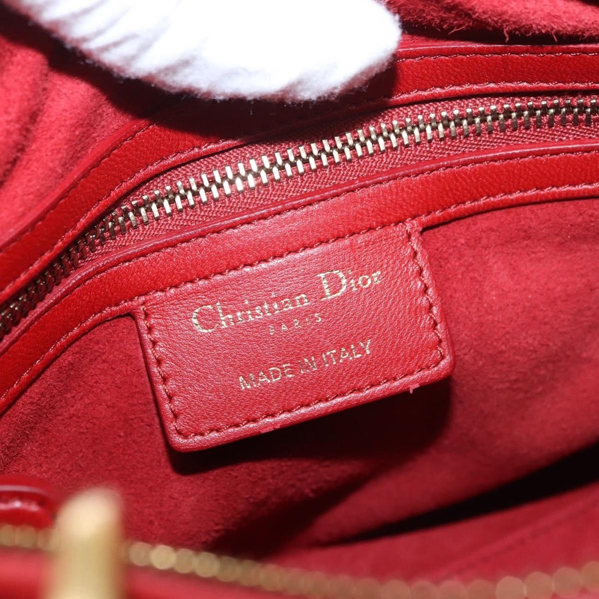 Dior Christian Dior Supple Lady Dior Bag Cannage Studded Lambskin Medium Rood