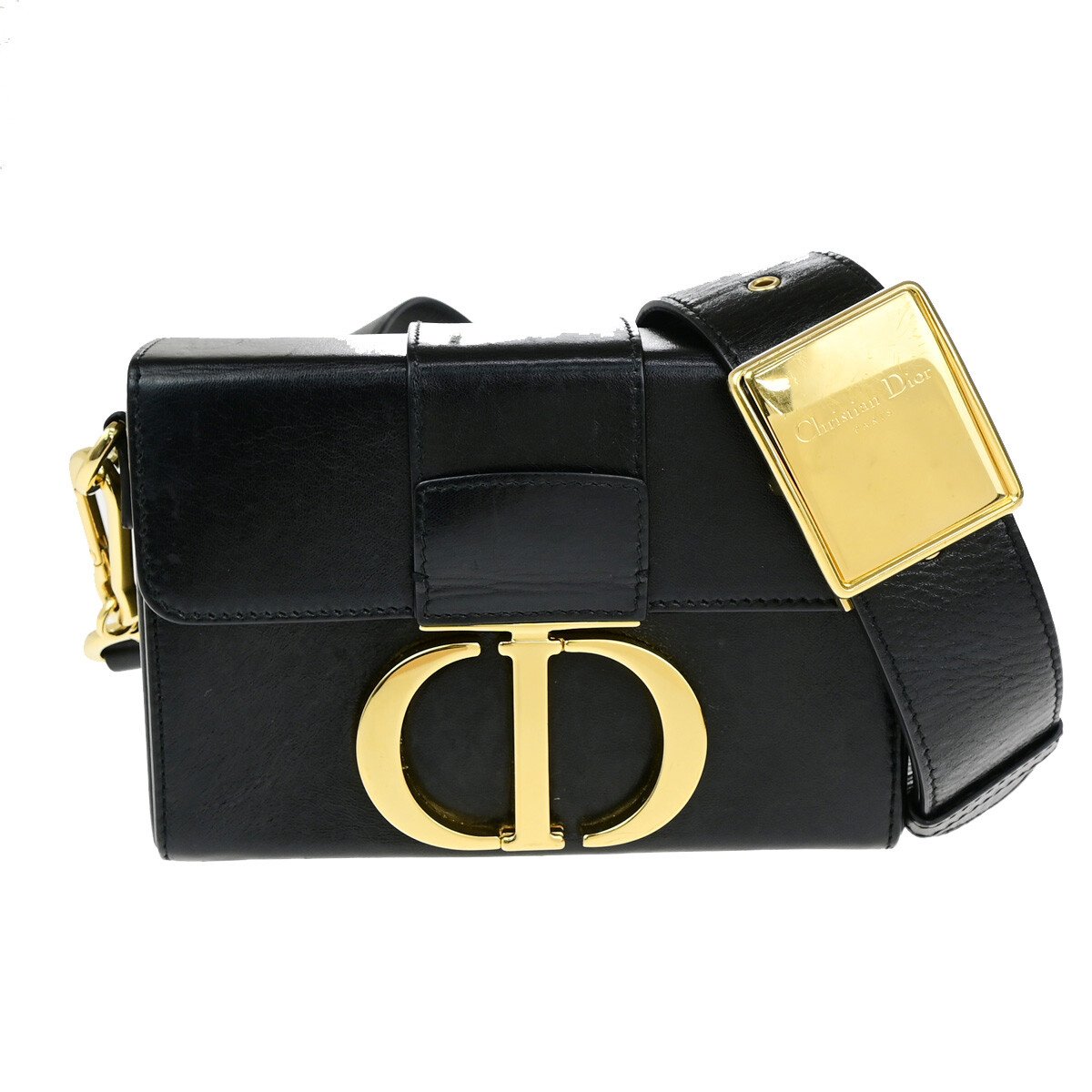 Dior Christian Dior 30 Montaigne Box Bag Leather Zwart
