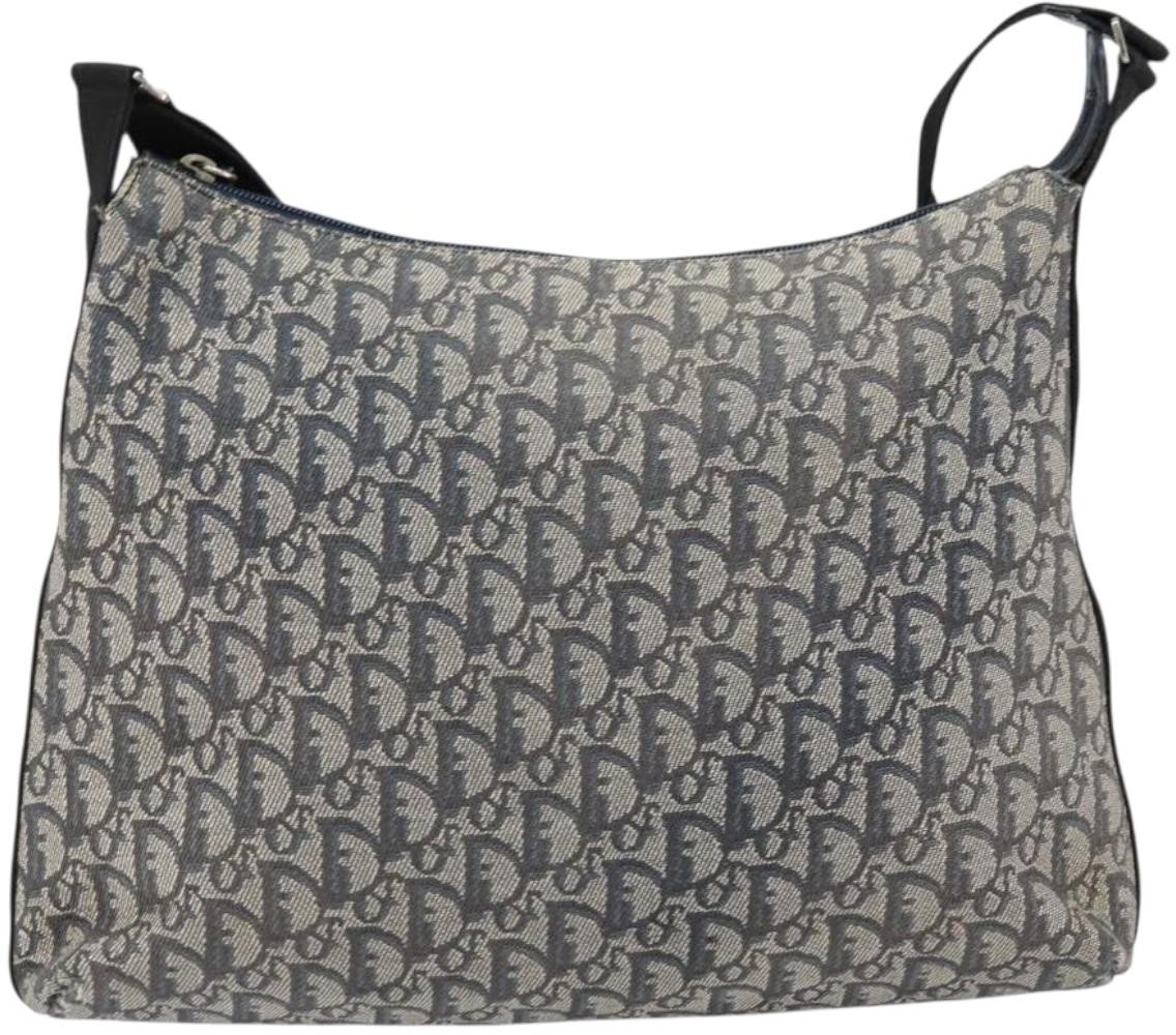 Dior Christian Dior Vintage Trotter Shoulder Bag Canvas Navy