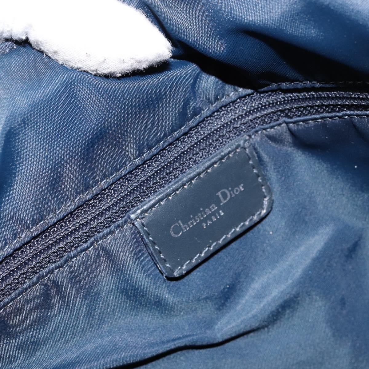 Dior Christian Dior Vintage Trotter Shoulder Bag Canvas Navy