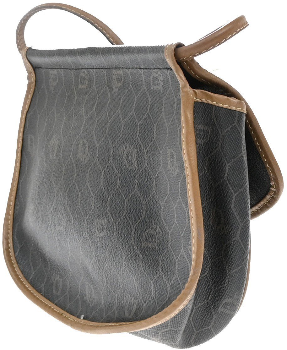 Dior Christian Dior Vintage Honeycomb Canvas and Leather Zwart
