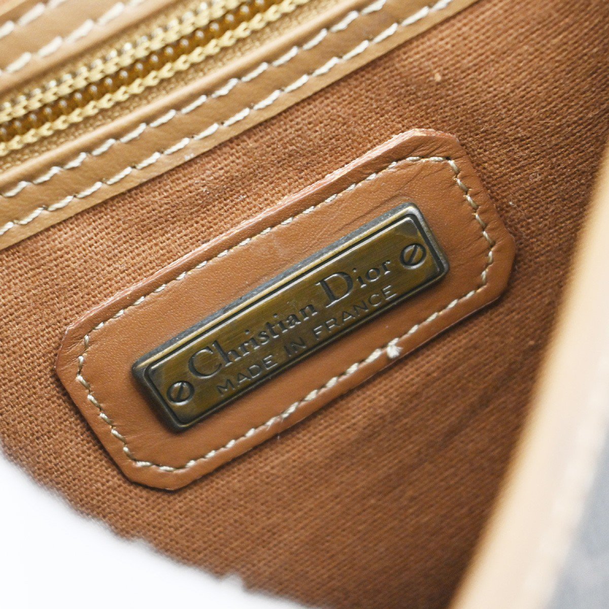 Dior Christian Dior Vintage Honeycomb Canvas and Leather Zwart