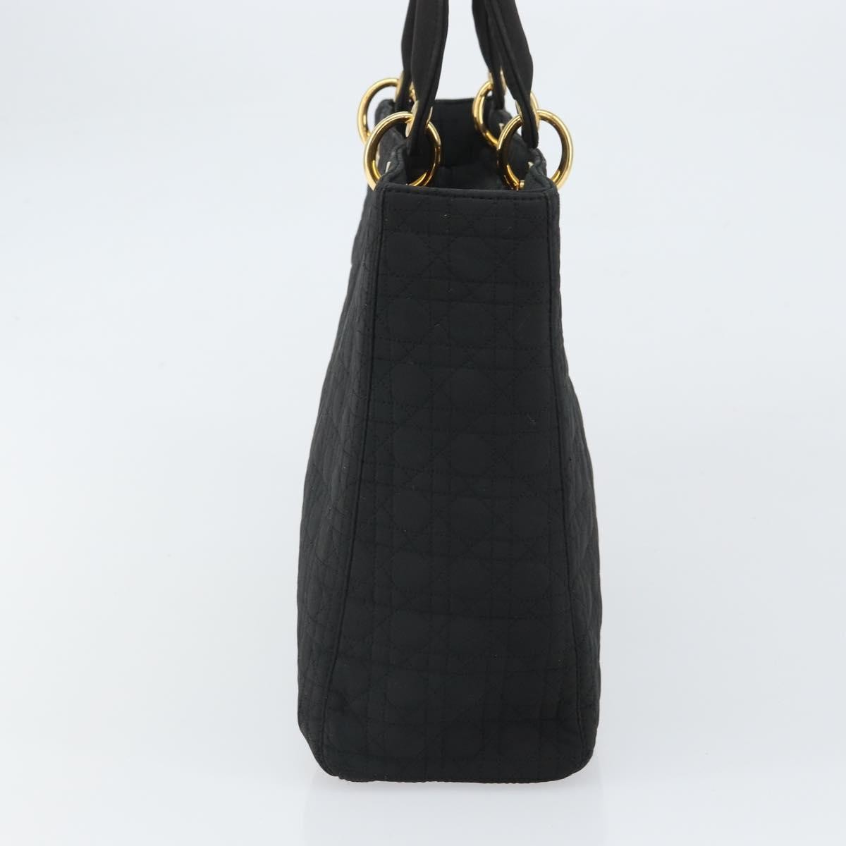 Dior Christian Dior Vintage Lady Dior Bag Cannage Quilt Nylon Medium Zwart