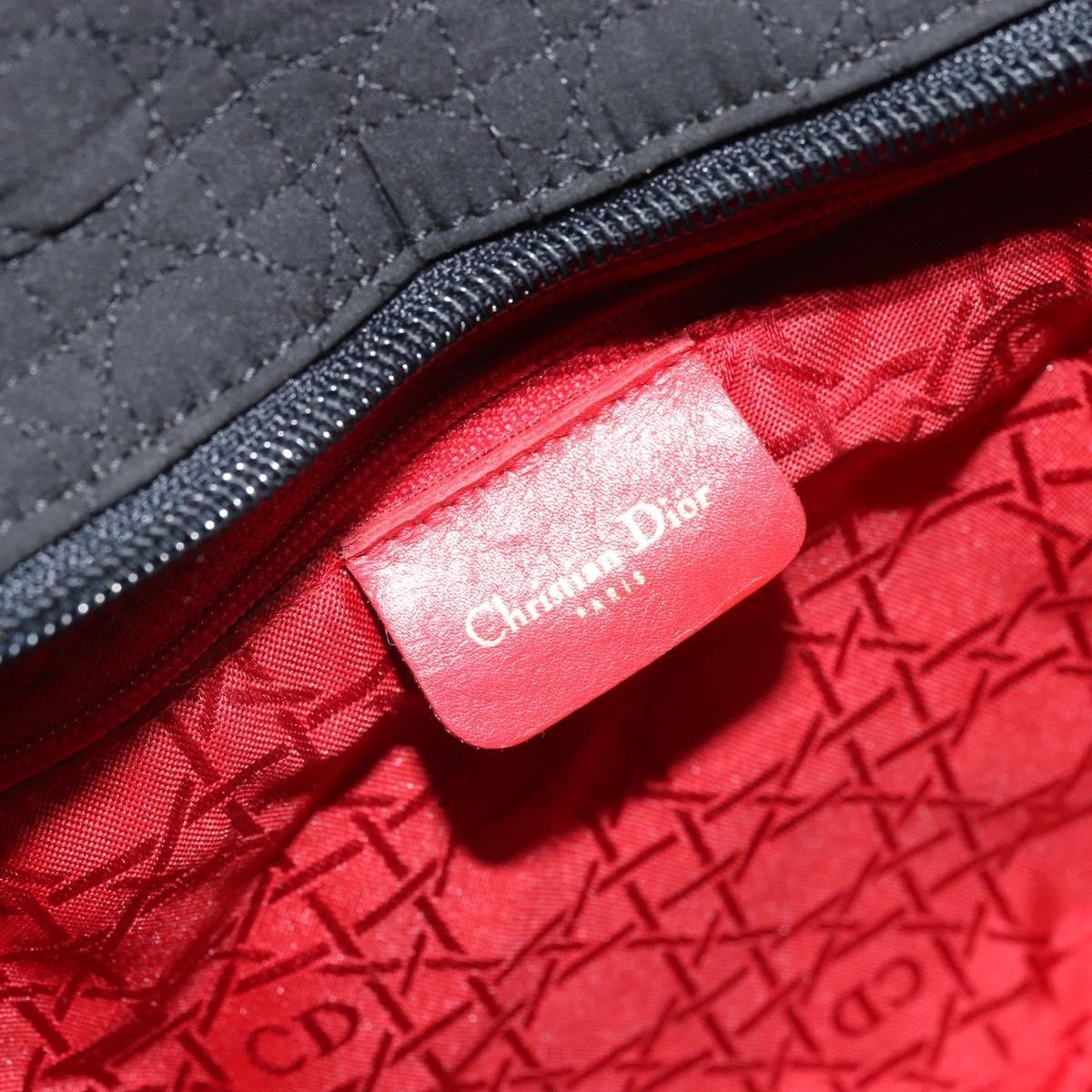 Dior Christian Dior Vintage Lady Dior Bag Cannage Quilt Nylon Medium Zwart