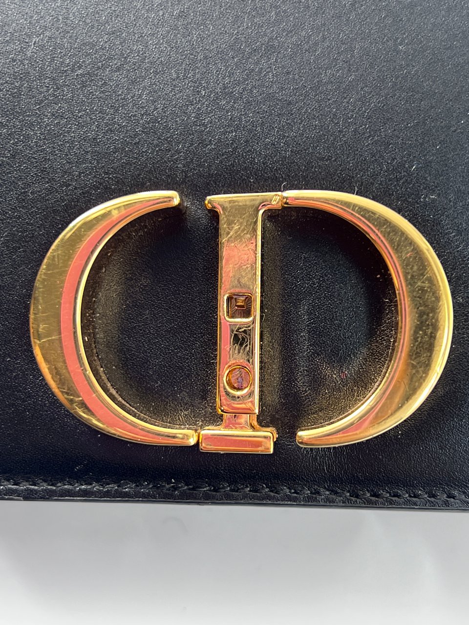 Dior Christian Dior 30 Montaigne Flap Bag Leather Micro Zwart
