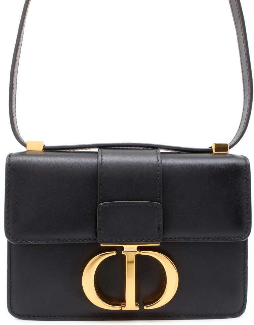 Dior Christian Dior 30 Montaigne Flap Bag Leather Micro Zwart
