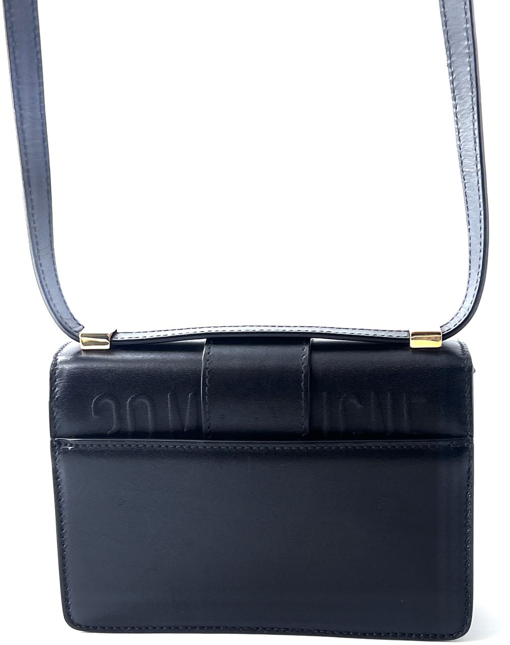 Dior Christian Dior 30 Montaigne Flap Bag Leather Micro Zwart