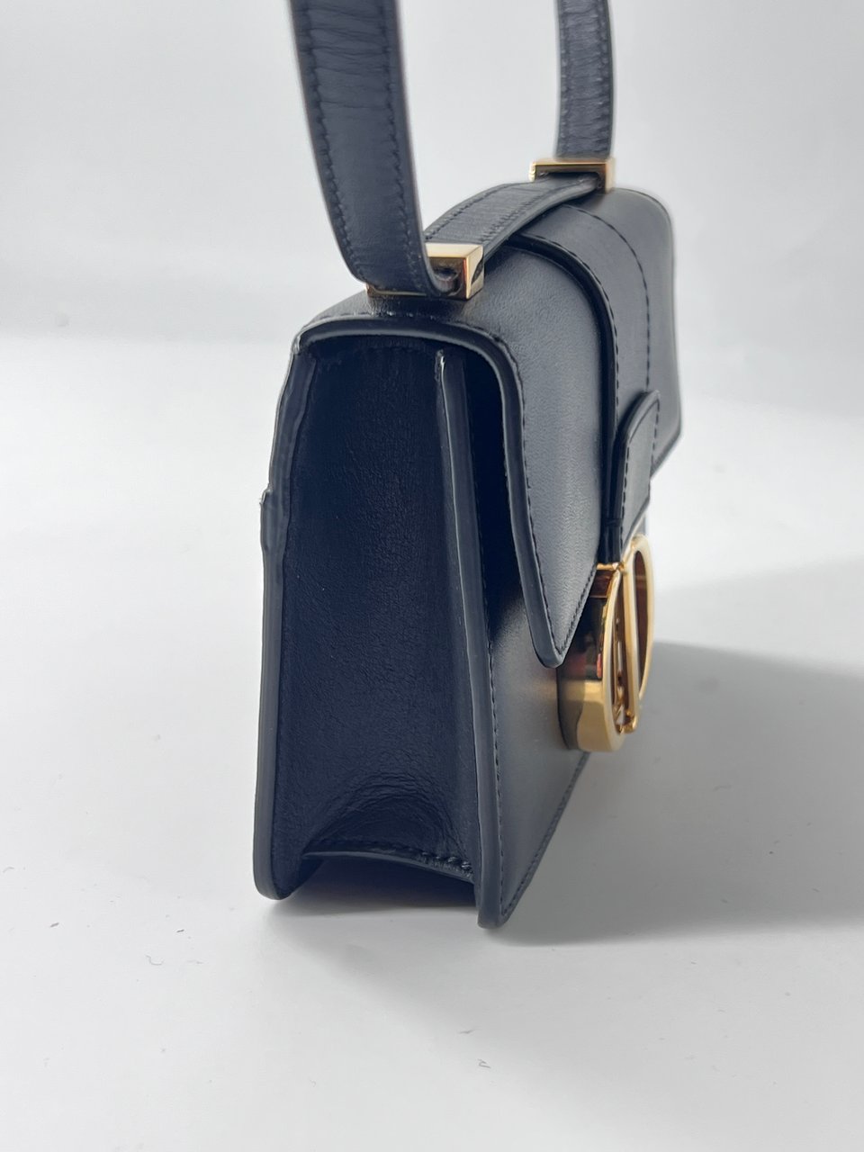 Dior Christian Dior 30 Montaigne Flap Bag Leather Micro Zwart