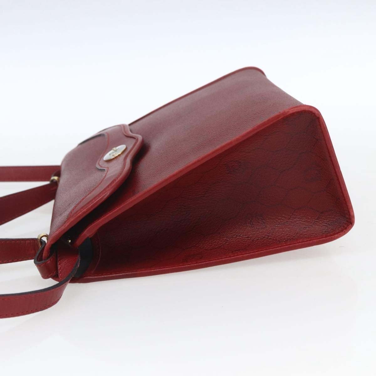 Dior Christian Dior Vintage Honeycomb Flap Canvas and Leather Rood
