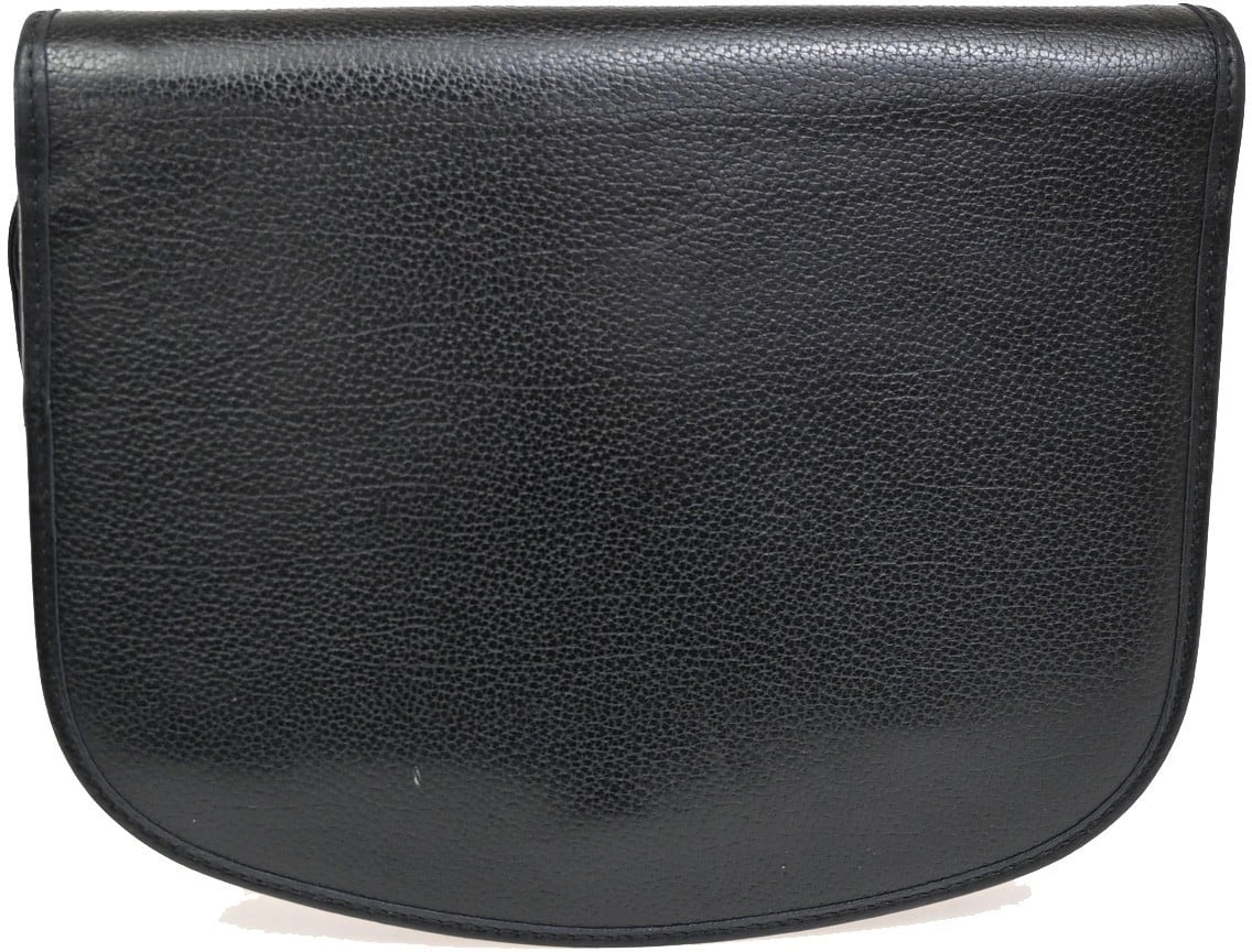 Dior Christian Dior Vintage Honeycomb Flap Crossbody Bag Canvas and Leather Zwart