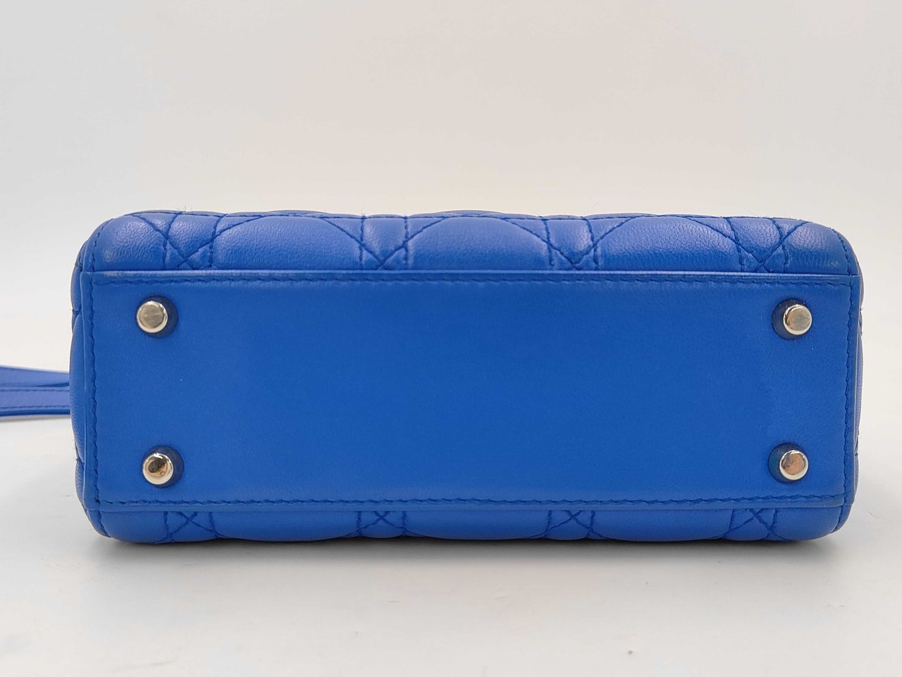 Dior Christian Dior Vintage Lady Dior Cannage Quilt Lambskin mini Blauw