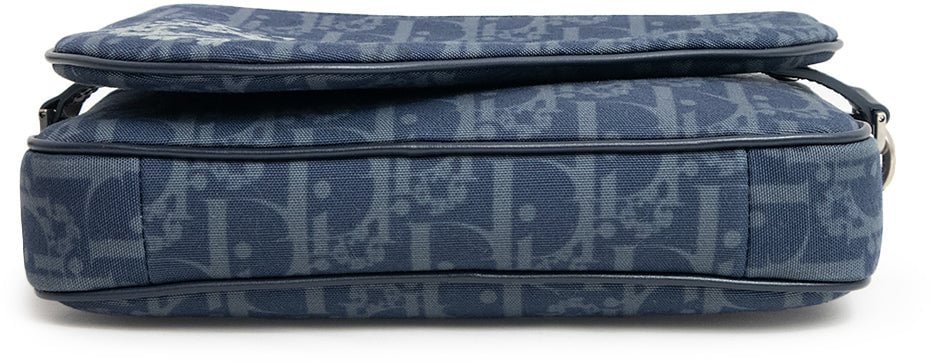 Dior Christian Dior Saddle Tripple Pouch Oblique Canvas Zwart