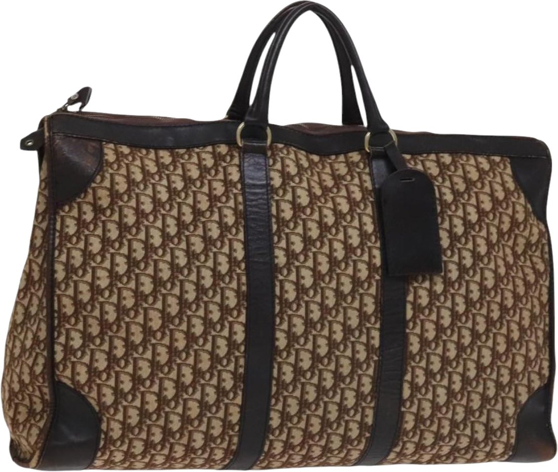 Dior Christian Dior Vintage Trotter Boston Diorissimo Canvas Large Bruin