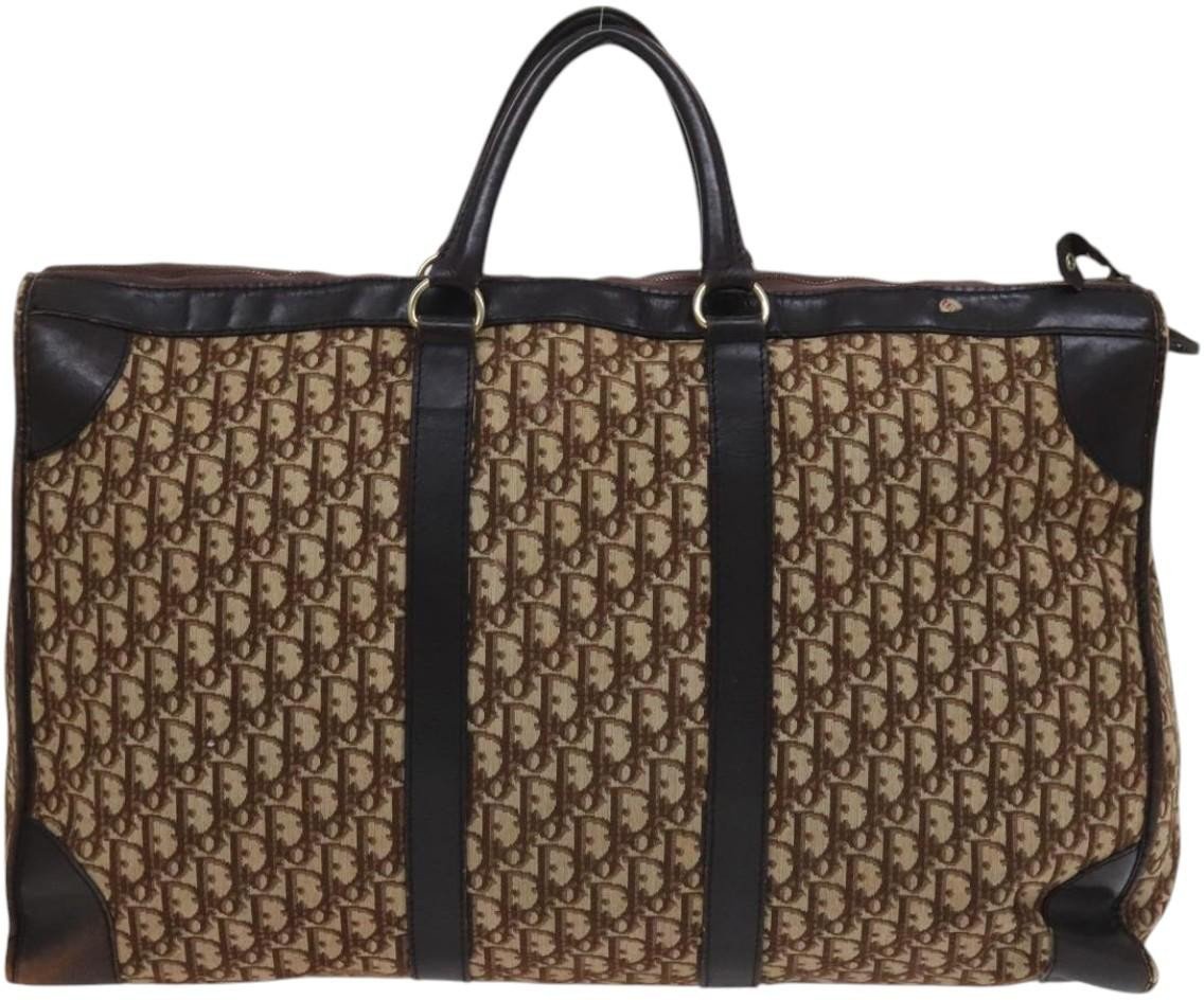 Dior Christian Dior Vintage Trotter Boston Diorissimo Canvas Large Bruin