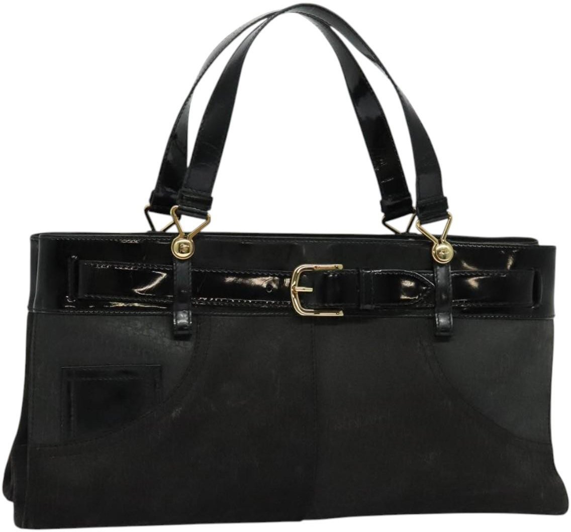Dior Christian Dior Vintage Trotter Horizontal Tote Canvas Zwart