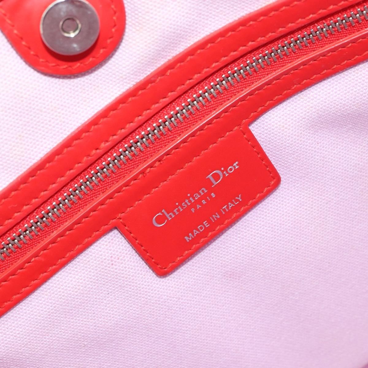 Dior Christian Dior Panarea Tote Printed Cannage Quilt Canvas Small Rood