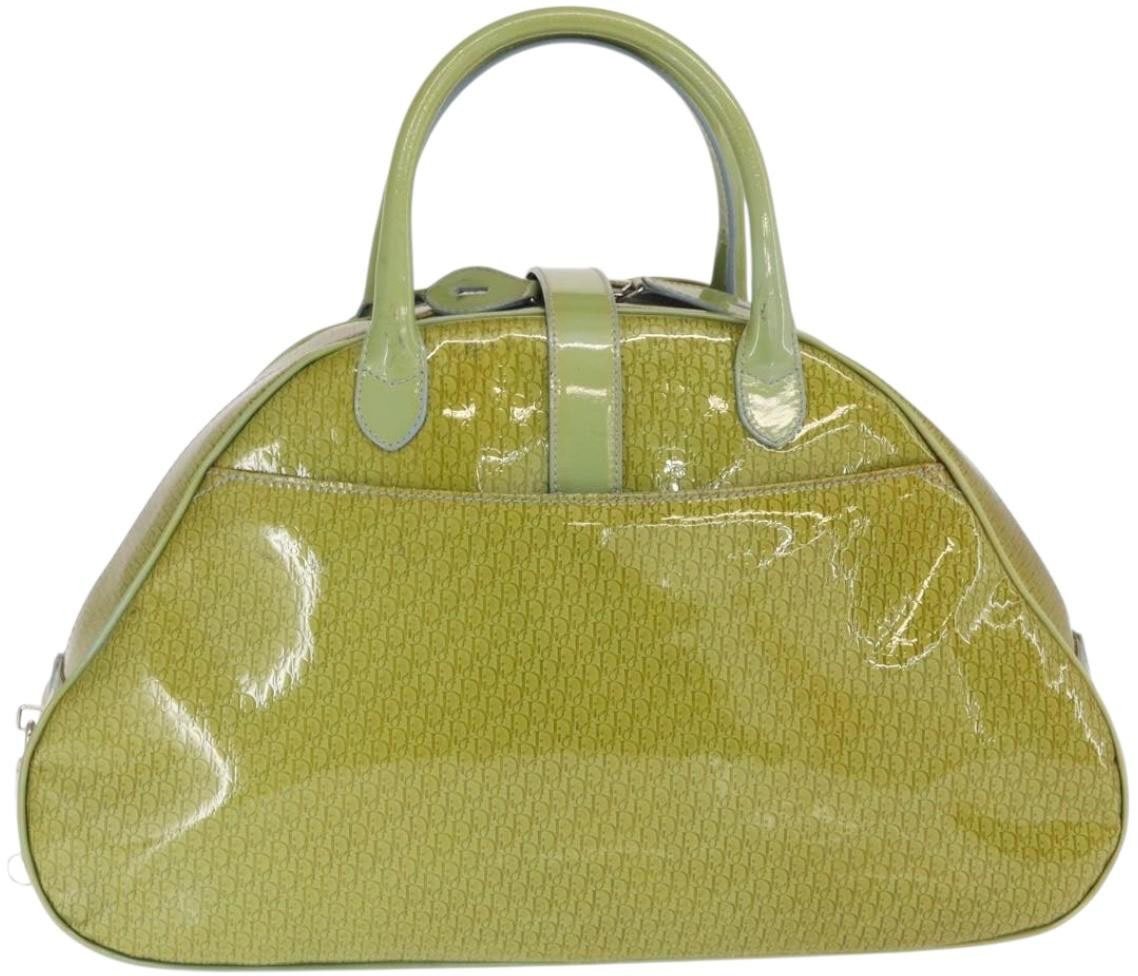 Dior Christian Dior Vintage Saddle Bowler Bag Patent leather Groen