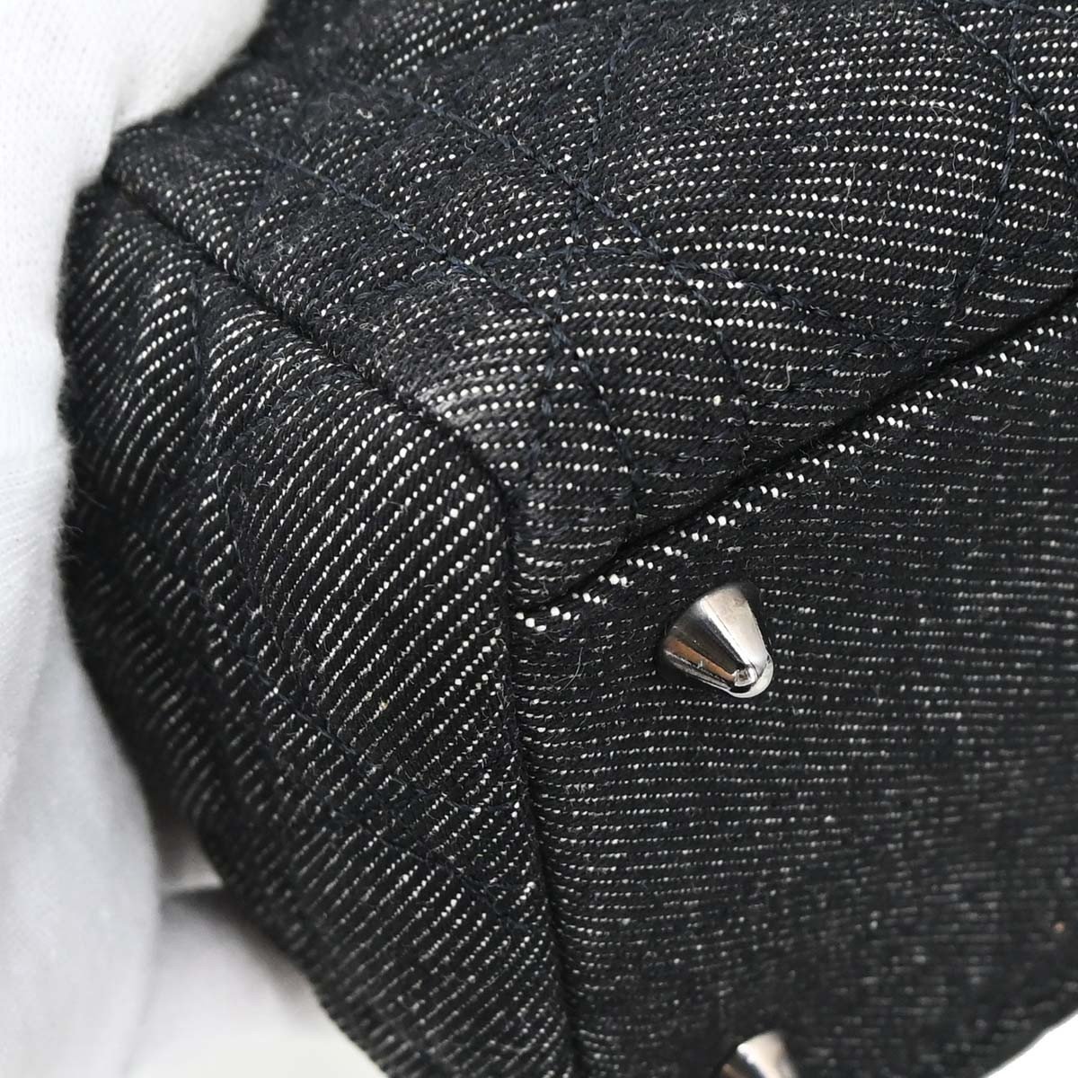 Dior Christian Dior Vintage Lady Dior Bag Cannage Quilt Denim Medium Zwart