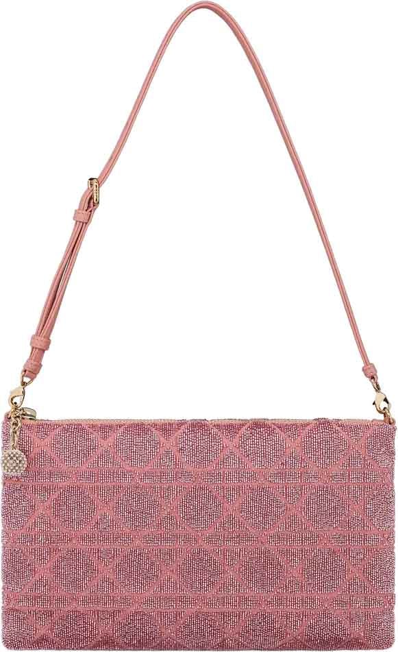 Dior Christian Dior Cannage Handbag Cotton Zwart