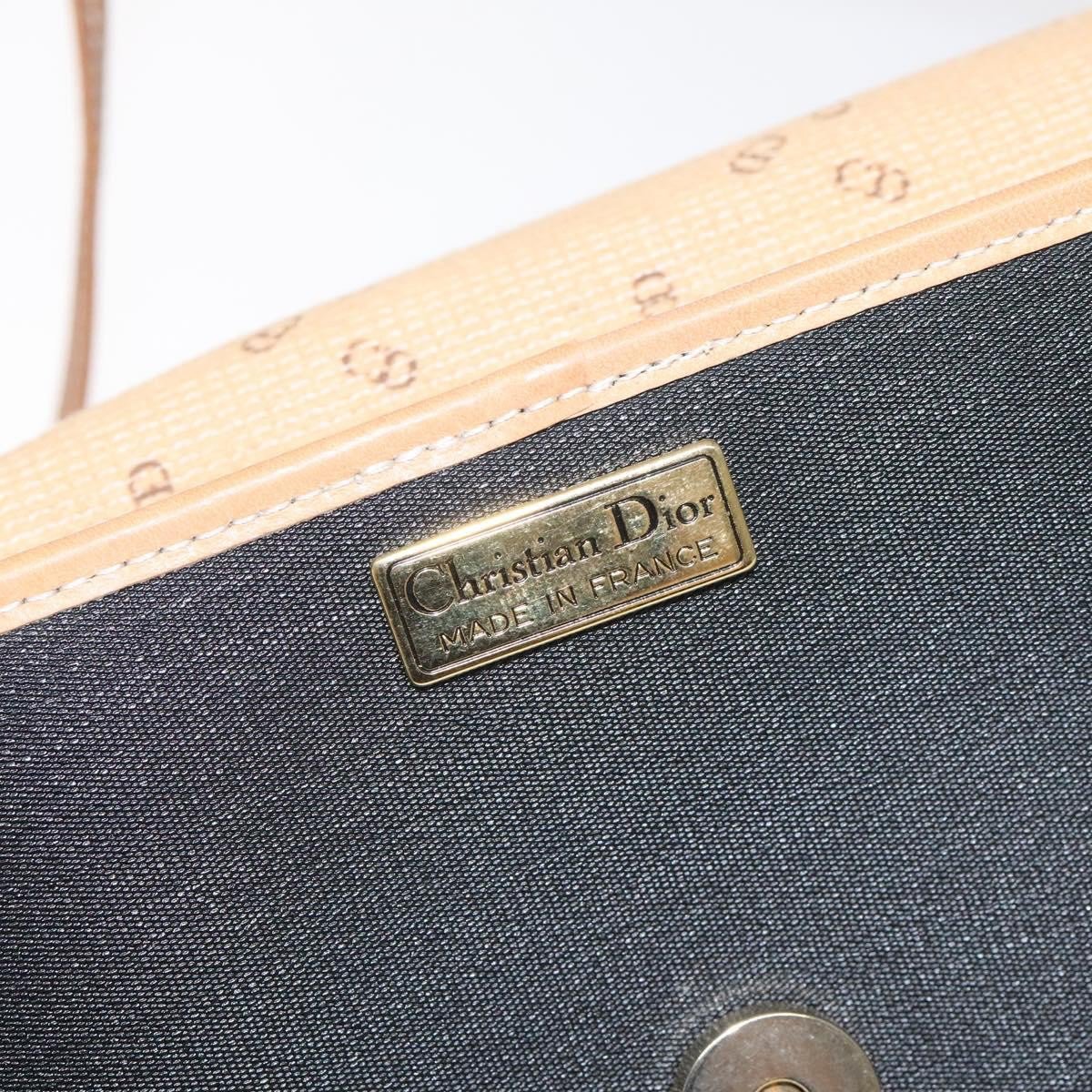 Dior Christian Dior Vintage CD Flap Canvas Zwart