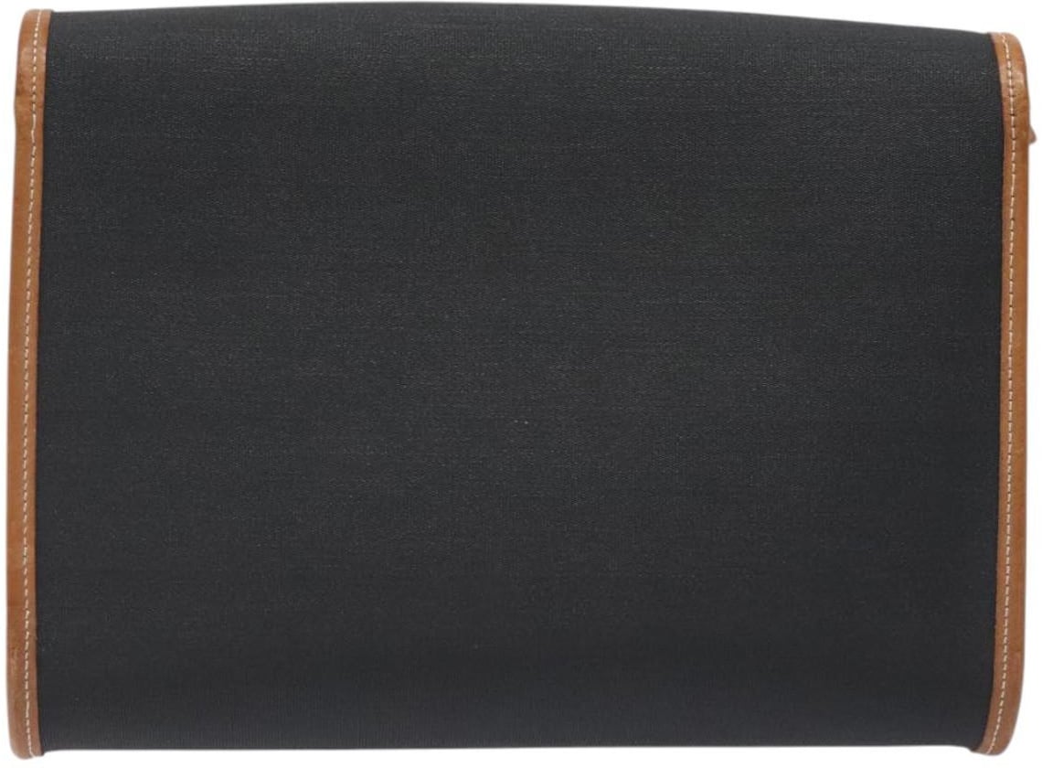 Dior Christian Dior Vintage CD Flap Canvas Zwart