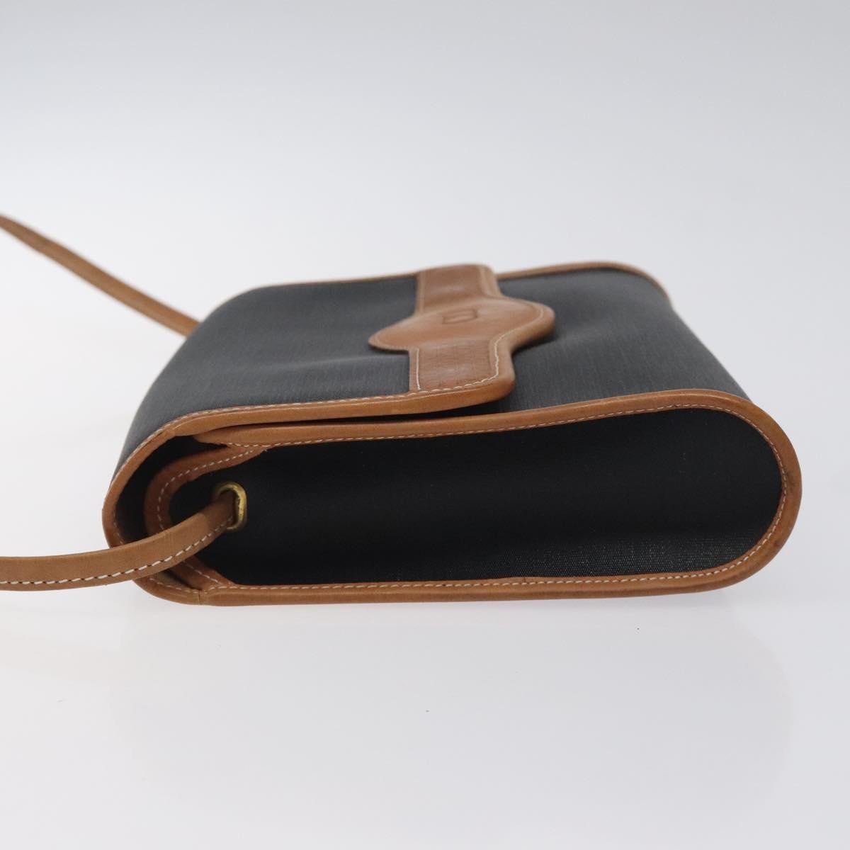 Dior Christian Dior Vintage CD Flap Canvas Zwart