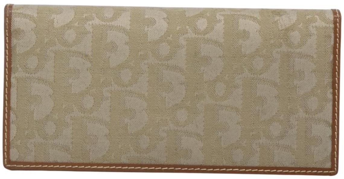 Dior Christian Dior Trotter French Wallet Diorissimo Canvas Groen