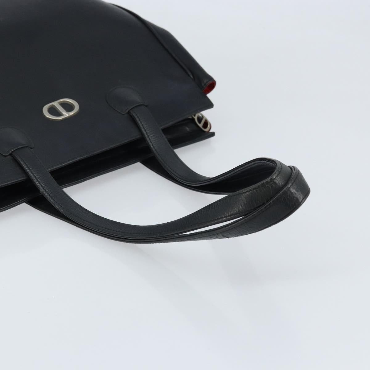 Dior Christian Dior Vintage CD Handle Tote Leather Zwart