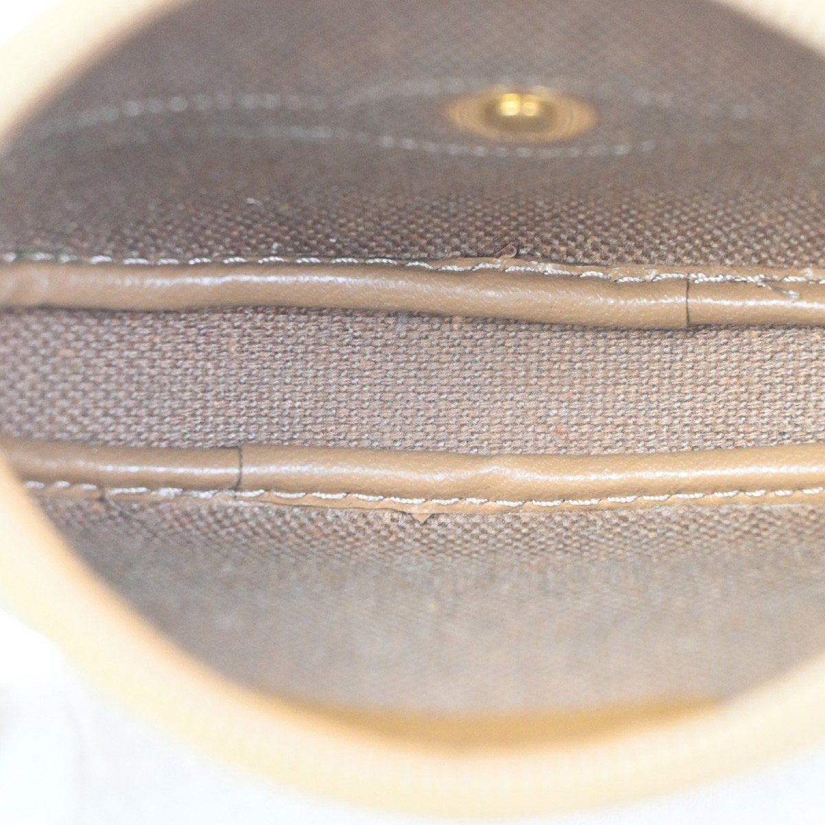 Dior Christian Dior Honeycomb Zip Coin Purse Canvas and Leather Beige