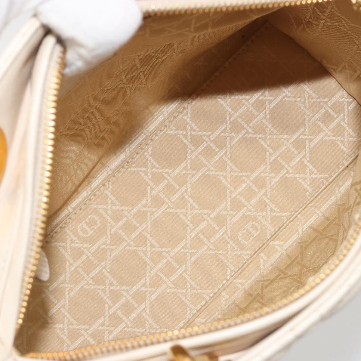Dior Christian Dior Lady Dior Cannage Quilt Lambskin East West Wit
