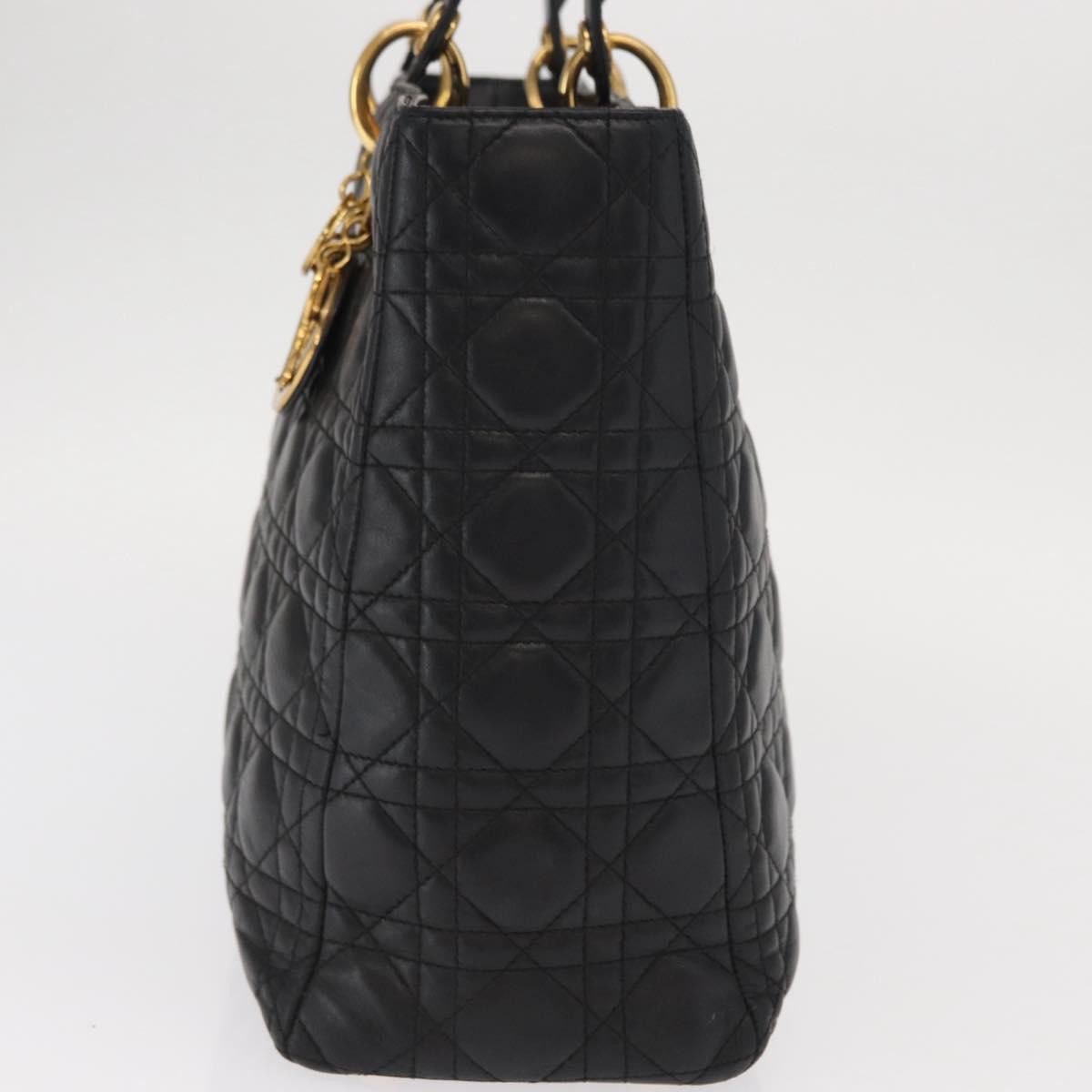 Dior Christian Dior Lady Dior Bag Leather Large Zwart