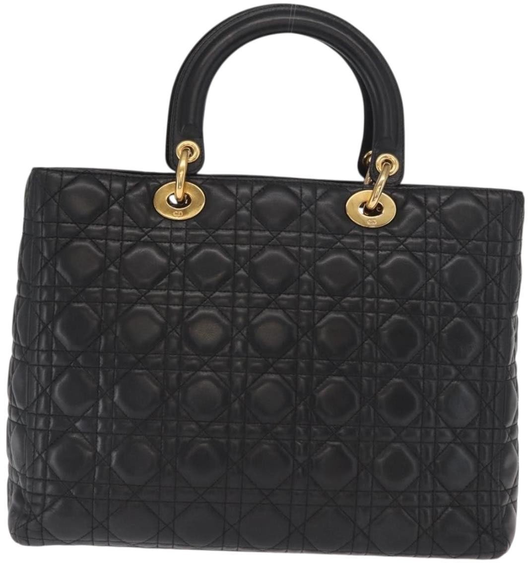 Dior Christian Dior Lady Dior Bag Leather Large Zwart