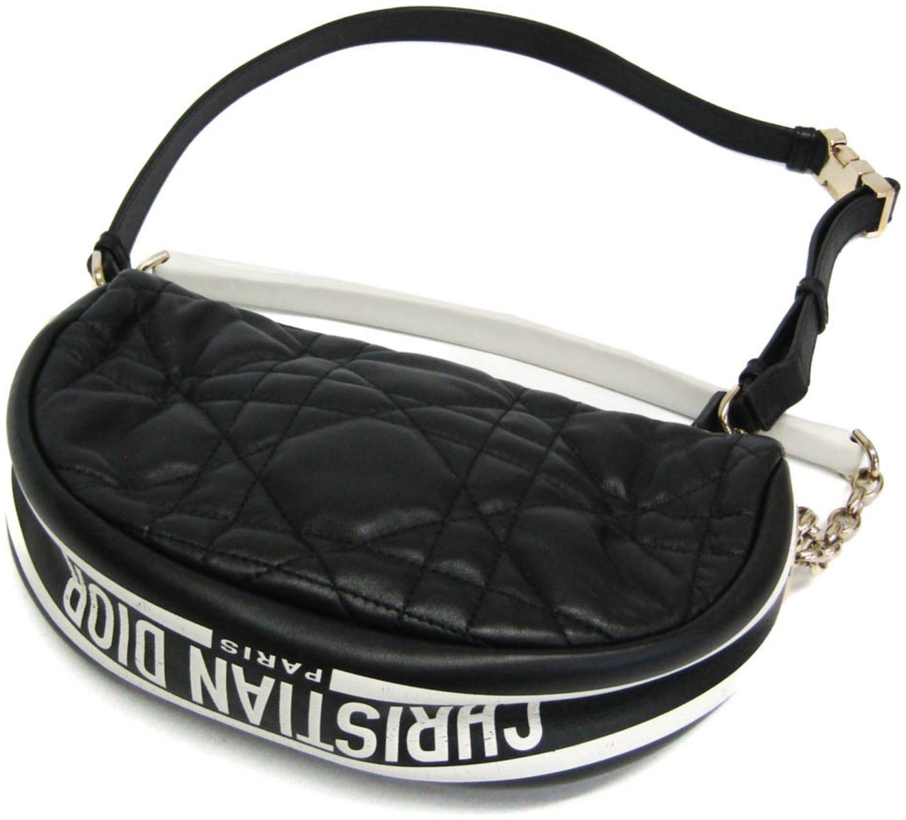 Dior Christian Dior Vibe Hobo Cannage Quilt Lambskin Mini Zwart