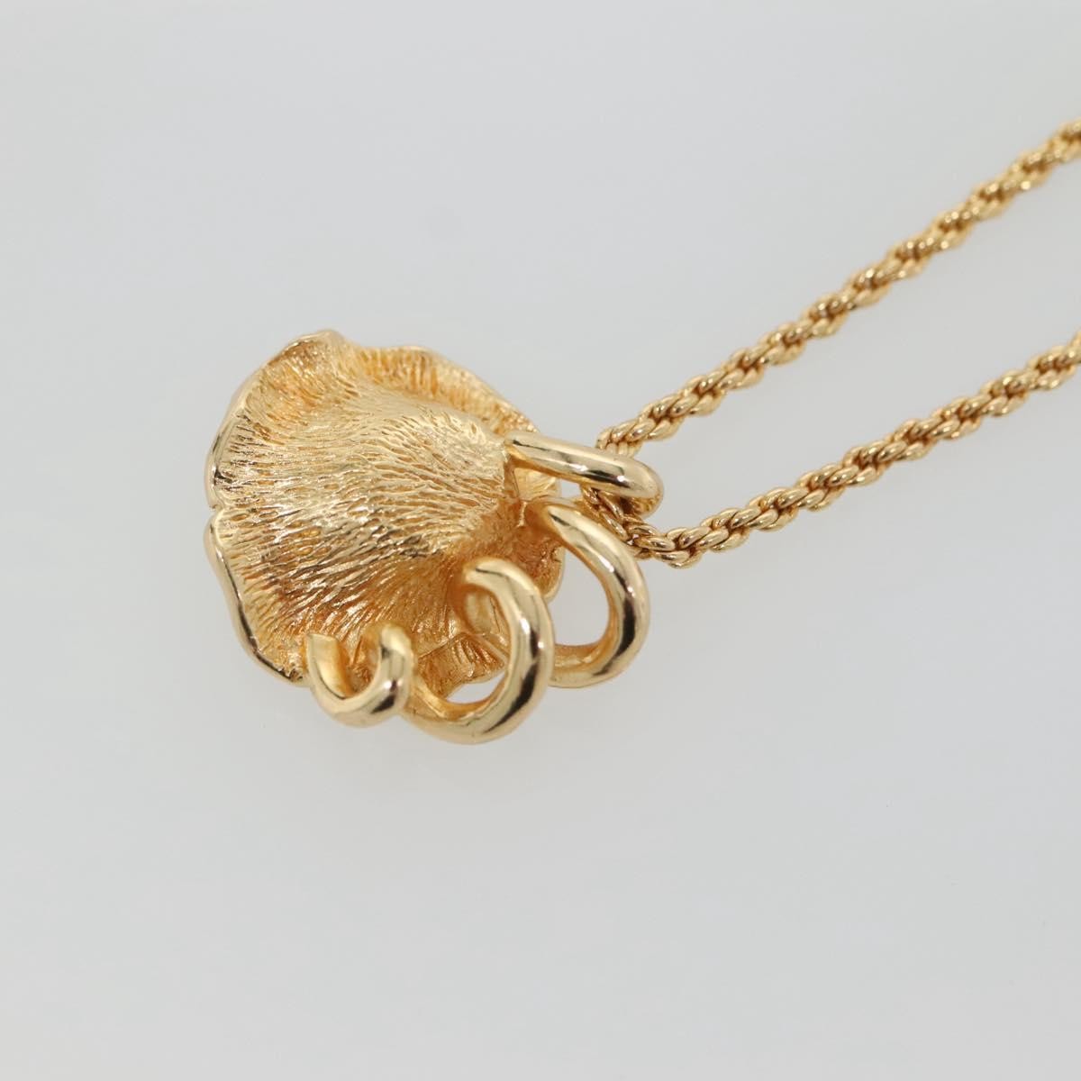 Dior Christian Dior Logo Flower Necklace Metal Goud