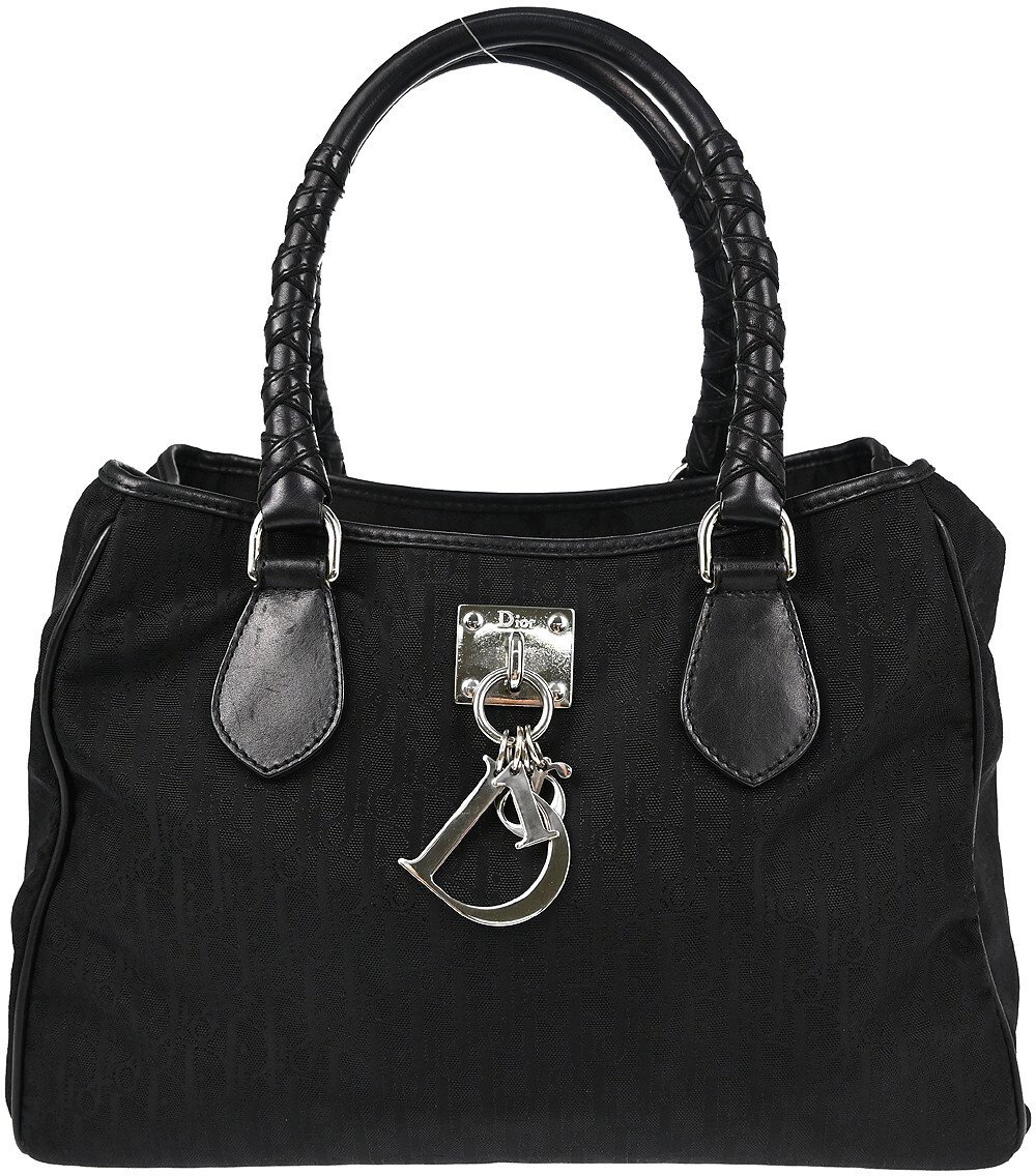 Dior Christian Dior Lovely Tote Diorissimo Canvas Medium Zwart